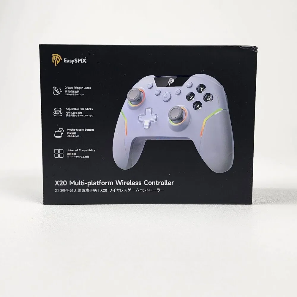 EasySMX X20 Wireless Gaming Controller RGB Hall Effect PC Switch Android White